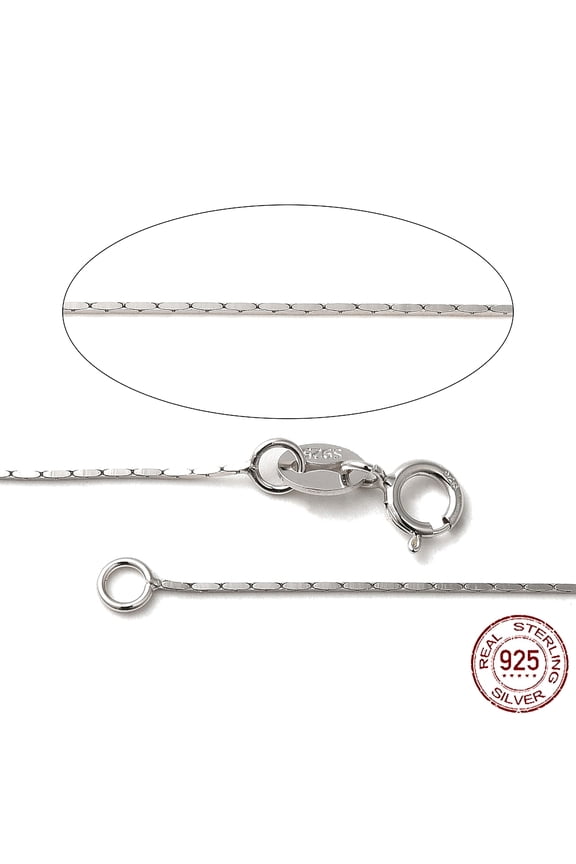 1pc Anti-Tarnish Rhodium Plated 925 Sterling Silver Coreana Chain Necklaces with Spring Ring Clasps Platinum 16 inch Mixed Color