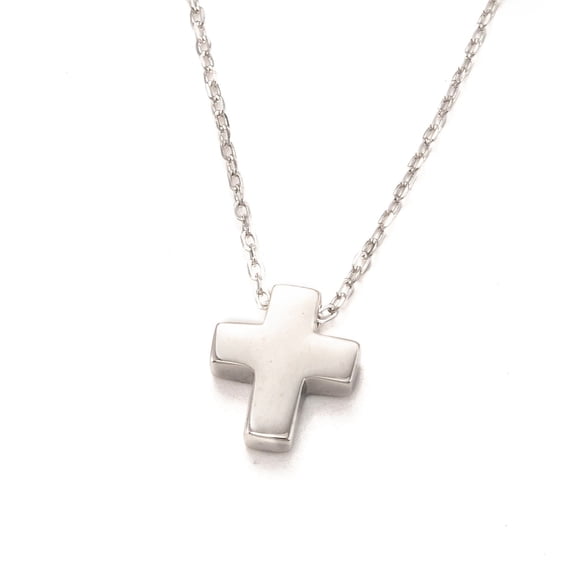 1pc Anti-Rhodium Plated 925 Sterling Silver Pendant Necklaces with Spring Ring Clasps Platinum 15-7/8 inch(40.3cm)