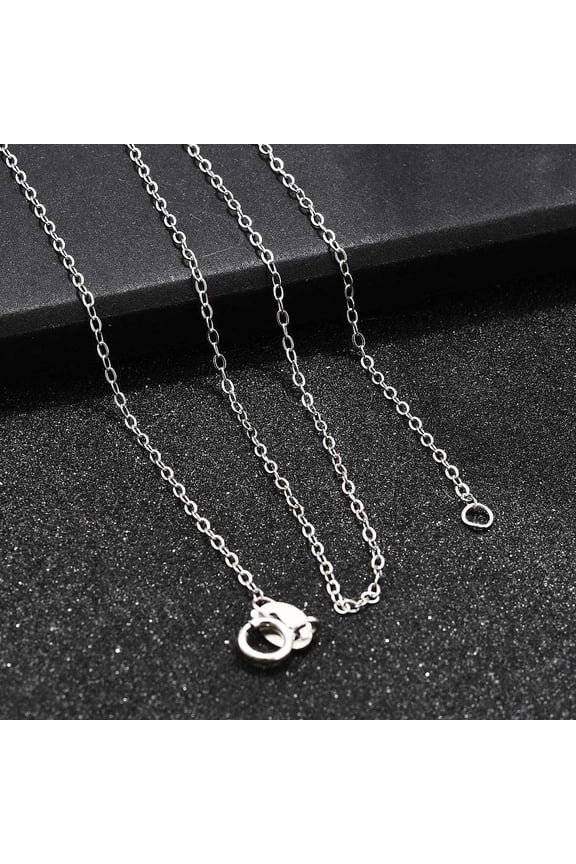1pc Anti-Tarnish Sterling Silver Necklaces Cable Chains with Spring Ring Clasps Thin Chain 18 inch 1mm
