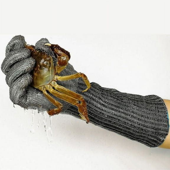 1pc Anti-cutting Gloves 316L Stainless Steel Arm Guard Stab-resistant Protective Gloves For Catch Crabs Fish Seafood