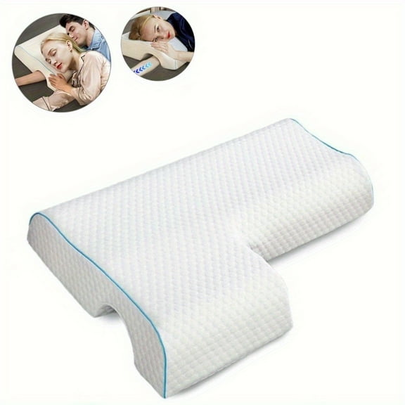 1pc Arched Cuddle Pillow with Slow Rebound Memory Foam for Couples - Anti-Pressure Hand Pillow for Arm Rest and Noon Breaks - Perfect for Bedroom, Office, and Living Room - Right Arm