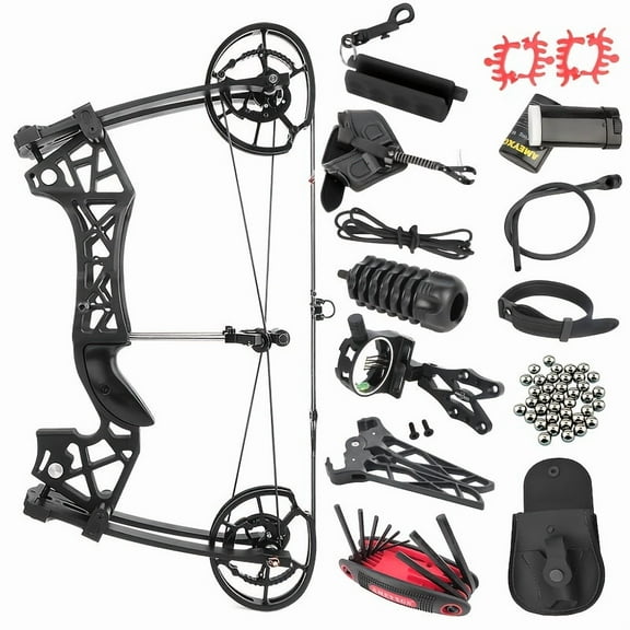 1pc Archery Dual-purpose Composite Bow, 40-65Lbs Adjustable For Both Left And Right Hands, Suitable For Shooting Marbles And Arrows For Beginners And Skilled Archers