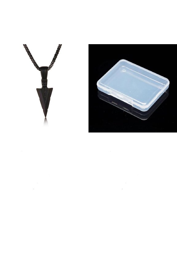 1pc Arrow Alloy Pendant Necklaces for Men Black 24.80 inch(63cm)