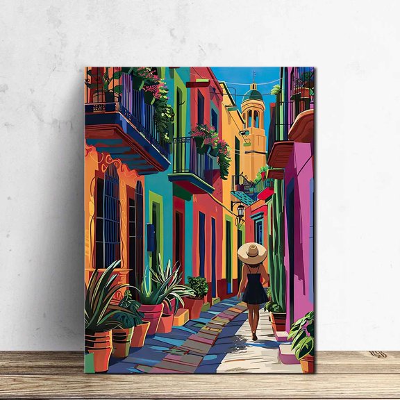 1pc Art Deco Canvas Wall Art, Herringbone Pattern, Classic Modern Architecture Theme, Indoor Portrait Orientation, Handmade Oil Painting, Frameless Poster for Home Office, Living Room, Bedroom