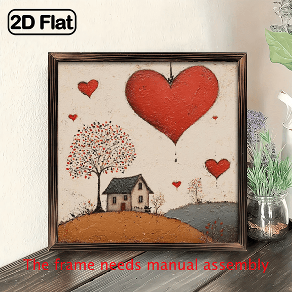 1pc Art Deco Style Vase of Flowers Wooden Wall Art Sign - 8x8in Rustic Recycled Wood Framed Decor with Vibrant Floral Design, Textured Finish for Home, Office, Farmhouse - Christmas Independence Day