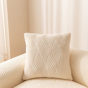 1pc Art Leaf Jacquard Sofa Cover - One-Piece Full Coverage Stretch Sofa Protector with Elastic Jacquard, Non-Slip Pet-Friendly Design for Sectional Sofas,Modern Home Decor (Includes Bonus Pillowcase)