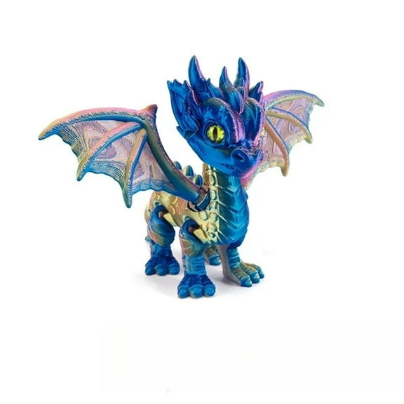1pc Articulated 3D Printed Dragon Poseable Wings Tail Movable Fantasy Model Desktop Figurine Collectors Home Decor