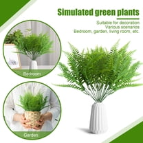 1pc Artificial Ferns for Indoor and Outdoor, Plastic Fake Plants Replicating Real Look, Easy Maintenance, 10/Package (15.35 inches Long, 6 Branches Each)
