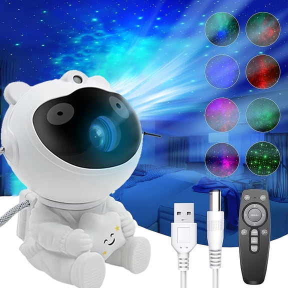 1pc Astronaut Light Show Galaxy Star Projector, 8 Lighting Modes, USB Powered, White, Comes With A Remote Control For Remote Operation, Suitable For Game Rooms, Ceiling Decoration