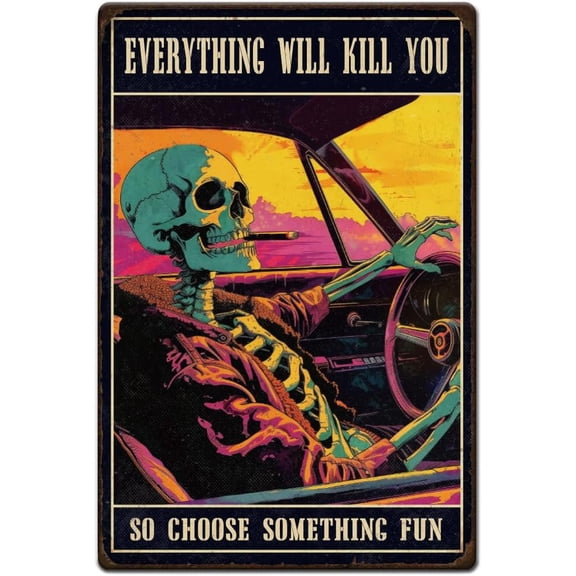 1pc Auto Racing Art Poster 7.87x11.81 inch Vintage Metal Tin Sign Funny Garage Decoration Signs with 4 Pre-Drilled Holes for Cafes Office Bar Home Garage Wall Decor