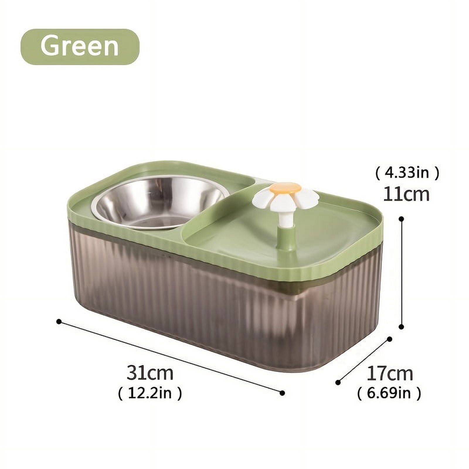 [1pc Automatic Cat Water Fountain] 1pc Automatic Cat Water Fountain With Stainless Steel Food Bowl, Elevated Cat Food And Water Feeder For Indoor Cats