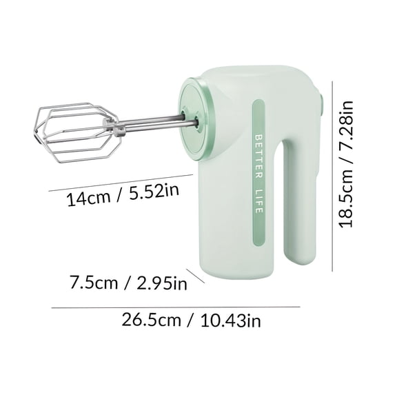 1pc - Automatic Mixing Hand Mixer with Dual-Color (Brown/Green) Dual Motor - 15000 RPM High-Speed Electric Whisk, 5-Speed Settings for Baking