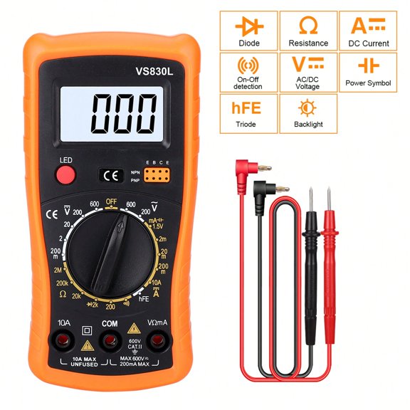 1pc Automatic Professional Digital Multimeter Manual Range Voltmeter Ammeter Ohmm