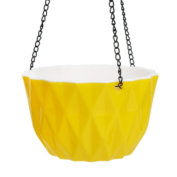 BESTOYARD 1Pc Yellow Hanging Flower Pot with Water Level and Breathable Design for Indoor Plants