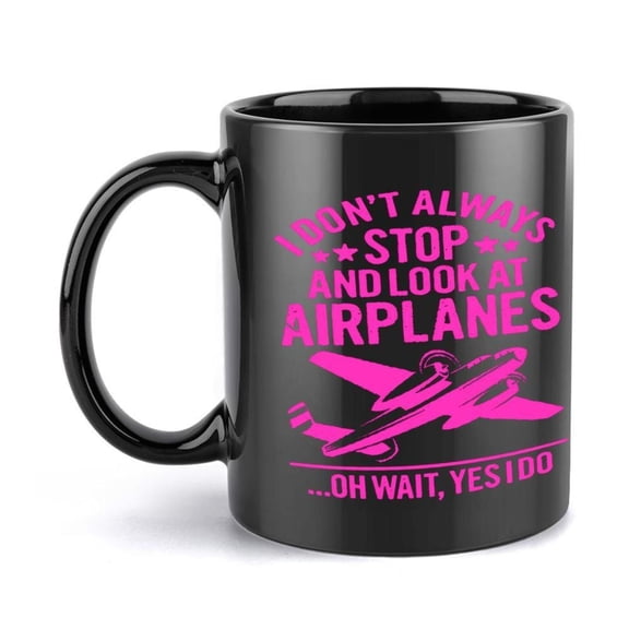 1pc Aviation Themed 11oz Ceramic Coffee Mug with Airplane Design Slogan Pink Black Men Women Hot Cold Beverage Cup Pilots Flight Graduation Christmas or Airplane Enthusiasts