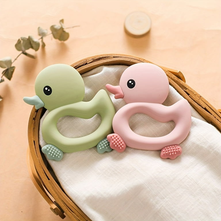 1pc Baby Teether Duck Shape Infant Silicone Teething Toy Can Be Boiled And Bitten Toy Christmas Halloween Thanksgiving Day Gift Walmart