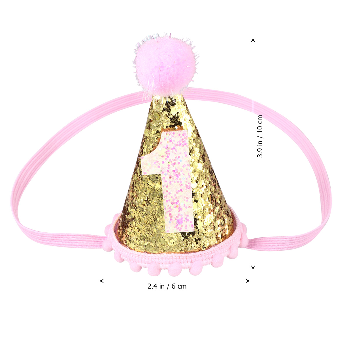 1pc Baby's Birthday Hat Photo Props Hair Accessories Hat with Glitters