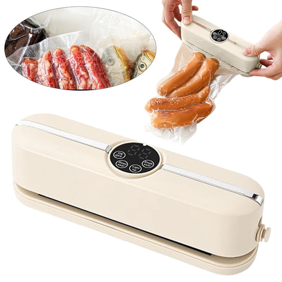 1pc Bag Sealer Kitchen Sealer Bag Sealer For Pantry Storage Beige