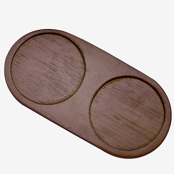 1pc Bamboo Cup Tray Bathroom Counter Tray Bamboo Tray for Bathroom and Home Decor Oval Coconut Brown 195x96x10mm Inner Diameter: 80x80mm