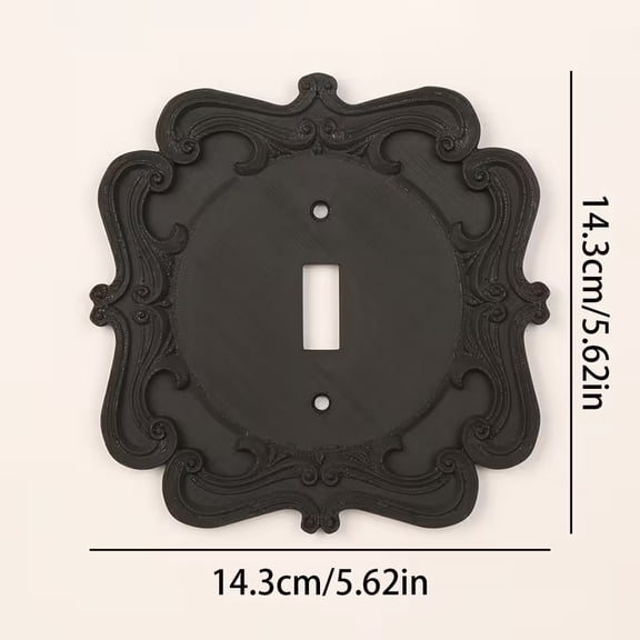 1pc Baroque Style European Retro Carved Socket Panel | Black Embossed Border, Gothic Style Wall Socket Decoration Frame, Equipped with Screws, No Power Supply Required