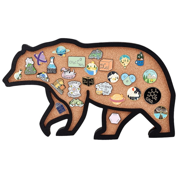 1pc Bear Pin Board Bulletin Display Board with Black Frame Pin Board for Lapel Pin Enamel Pin Brooch Display and Storage