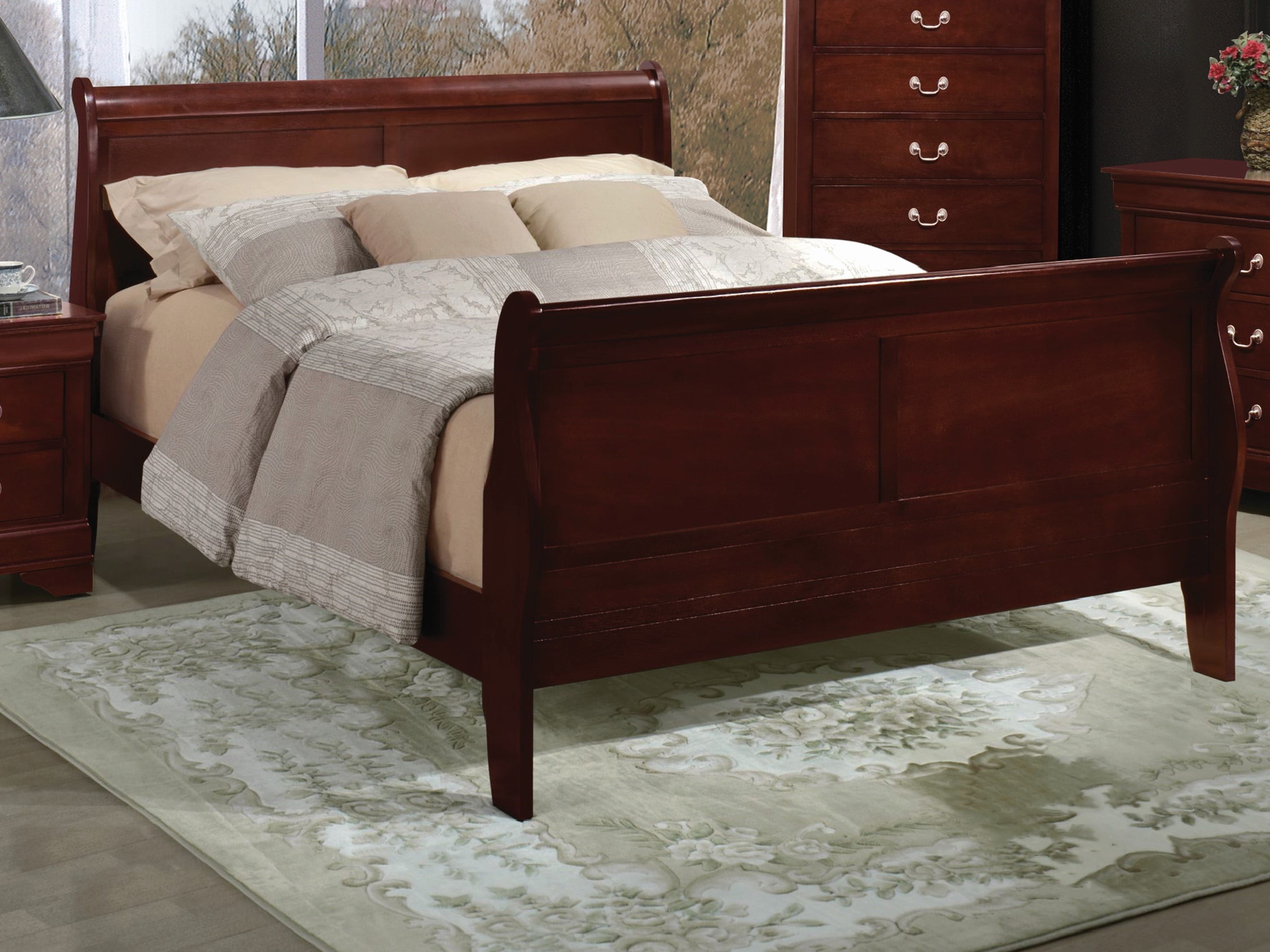 Louis Philippe Cappuccino Twin Sleigh 5-PCS Bedroom Set — Myers Goods Home  & Decor