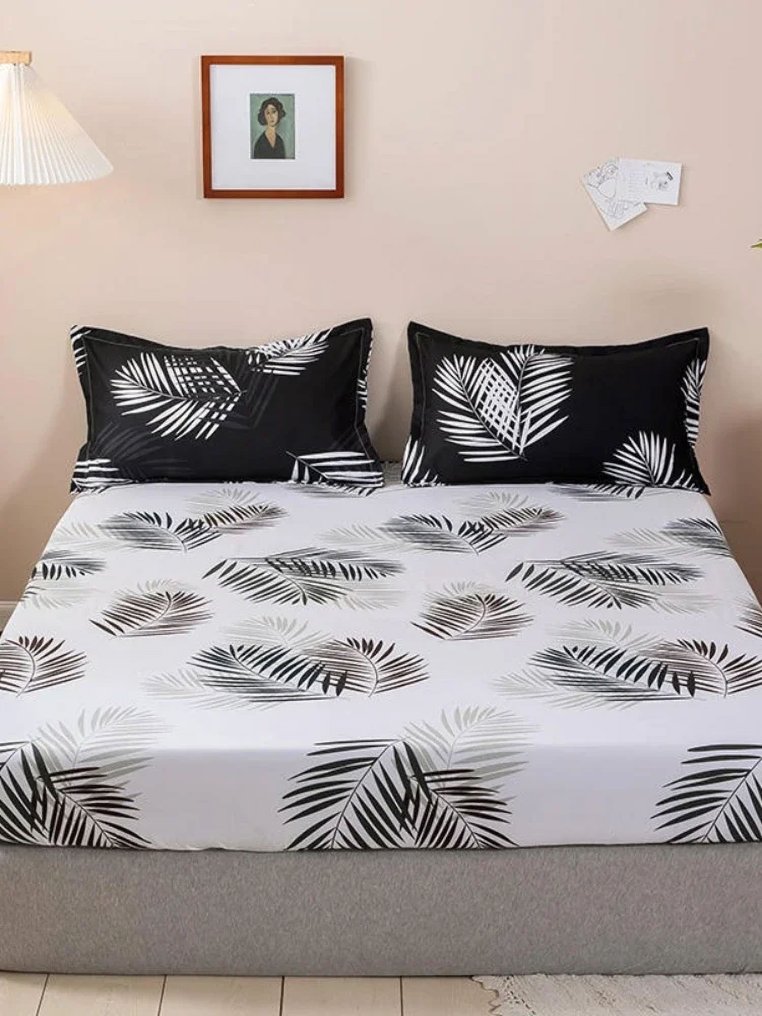 1pc Bed Sheet Single/Double/Queen/King Size Fitted Sheet On Rubber Band