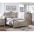 thumbnail image 1 of 1pc Bed Transitional Look Classic Grey Finish Queen Bed Posts HB FB Bedrooom Furniture, 1 of 5