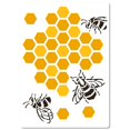 thumbnail image 1 of 1pc Bees Theme PET Plastic Hollow Out Drawing Painting Stencils Templates Rectangle Hive Pattern 297x210mm, 1 of 7