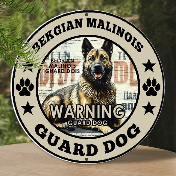 1pc Belgian Malinois Guard Dog Vintage Metal Tin Sign,  Waterproof  Wall Art for Home, Garden, Garage, Cafe, Bar, Club - Durable Indoor Decor Plaque