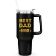 thumbnail image 1 of 1pc Best Dad 40oz Tumbler with Straw & Handle - Insulated Stainless Steel Cup | Holiday Gift for Man Women (Christmas, Valentine's, Birthday), 1 of 5