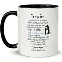 1pc, Birthday Gift For Son, To My Son Love, Mom Touching Quote Great Xmas, Graduation Present For Him Christmas Mother Son Gift, Novelty Coffee Mug, 11oz