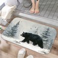 thumbnail image 1 of 1pc Black Bear in Snowy Forest Absorbent Non-Slip Bathroom Thickened Flannel Rug Decor,Soft,Quick Drying,Suitable For Indoor/outdoor Use,Bathrooms,Bedrooms,Kitchens,Terrace,Laundry Rooms,16"x24", 1 of 9