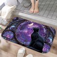 thumbnail image 1 of 1pc A Black Cat Looking Absorbent Non-Slip Bathroom Thickened Flannel Rug Decor,Soft,Quick Drying,Suitable For Indoor/outdoor Use,Bathrooms,Bedrooms,Kitchens,Terrace,Laundry Rooms,16"x24", 1 of 9