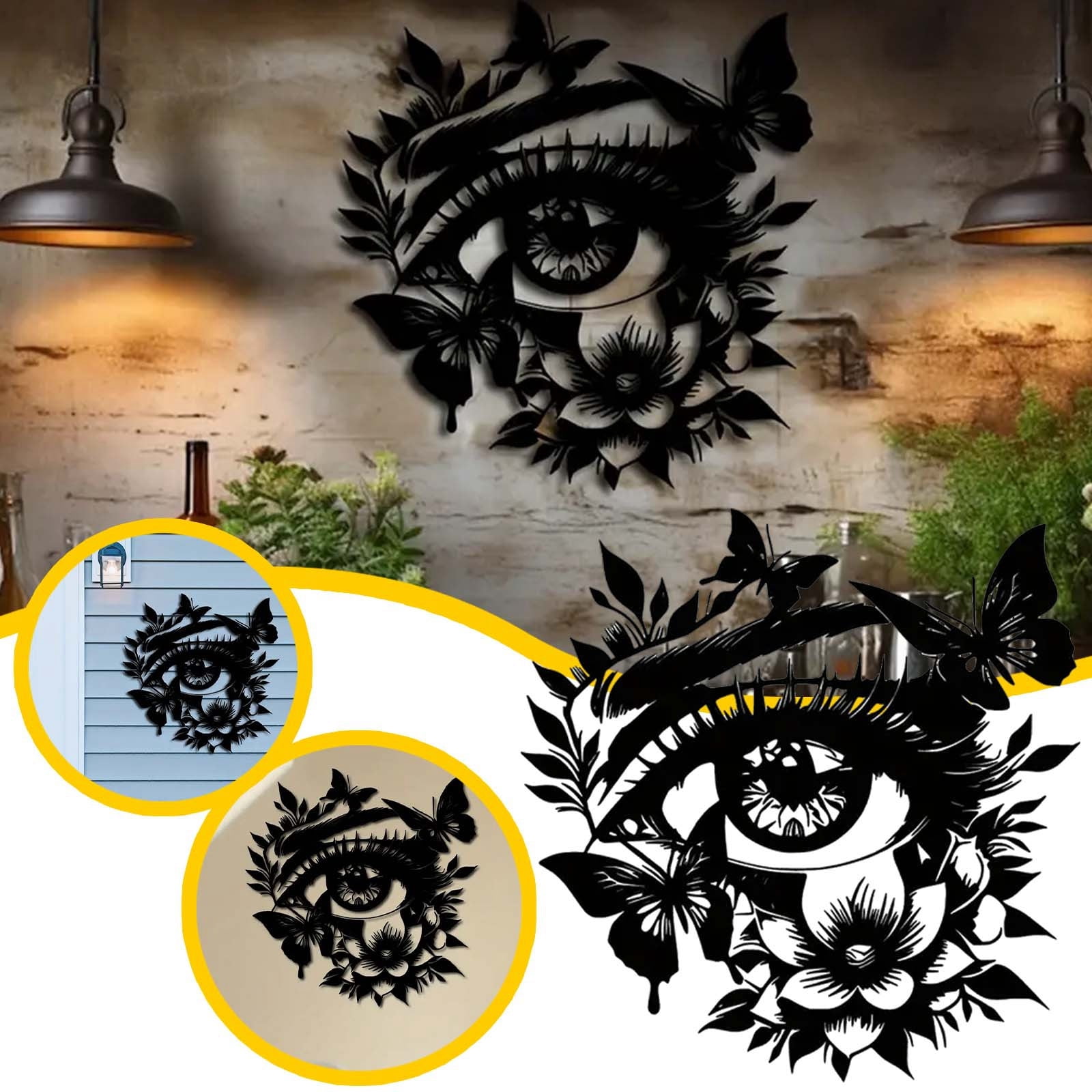 1pc Black Flower Elegant Wall Decoration Modern Design Suitable For