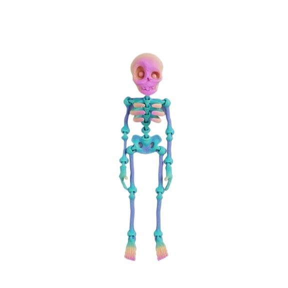 1pc Black Halloween 3D Printed Poseable Skull Movable Joints Funny Gift Kitchen & Dining Decor Cute