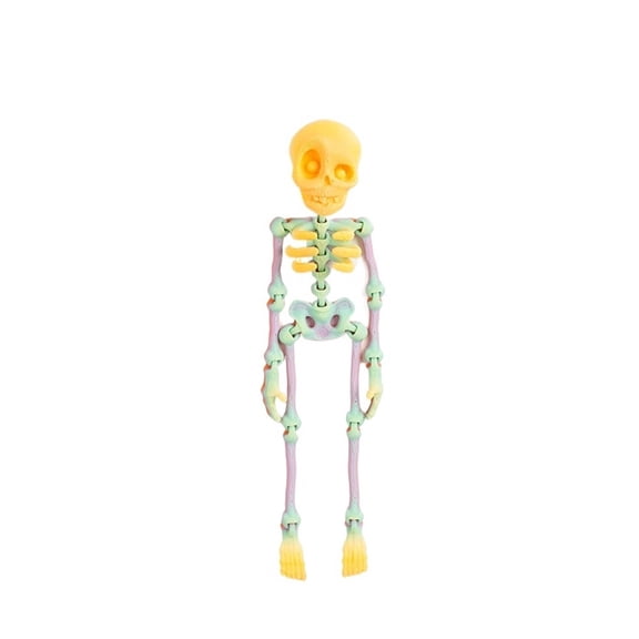 1pc Black Halloween 3D Printed Poseable Skull Movable Joints Funny Gift Kitchen & Dining Decor Cute