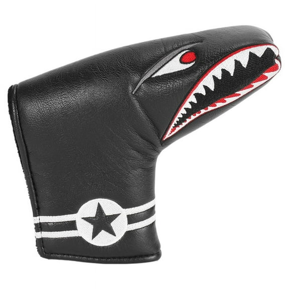1pc Black PU Leather with Embroidery Magnet Golf Blade Putter Cover Golf Club Putter Headcover