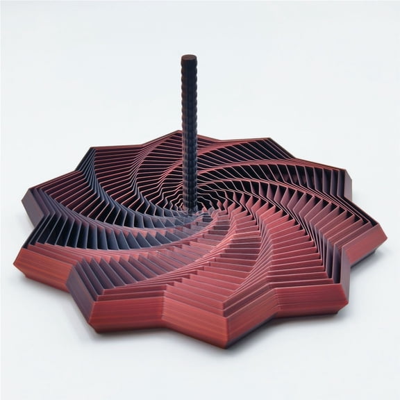 1pc Black Red Size: 18*18*3cm 3D Printed Carrot Tower With Handles - Illusionary Decompression Spiral Tower Stress Relief Crystal