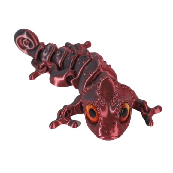 1pc Black To Red Gradient Size: 9.8*5*5CM 3D Printed Fully Articulated Lizard Pet Model