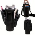thumbnail image 1 of 1pc Black Water Bottle Carrier Bag with Phone Pocket for 40/30oz Tumbler Neoprene Water Bottle Holder Pouch, 1 of 1