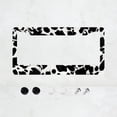 thumbnail image 1 of 1pc Black and White Cow Print 2-Hole License Plate Frame, Aluminum Material, 6x12 Inches with Screw Set, Retro Novelty Car Decoration Gift, Standard US License Plate Size, 1 of 7