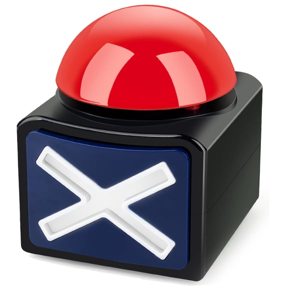 1pc Black and Red Light-Up Sound Buzzer for Trivia Games - Durable Plastic, Ideal for Family Quiz Night and Classroom Activities