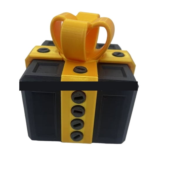 1pc Black+gold Size: 6CM 3D Printed Annoying Gift Box Prank Gift Stress Relief Ornament