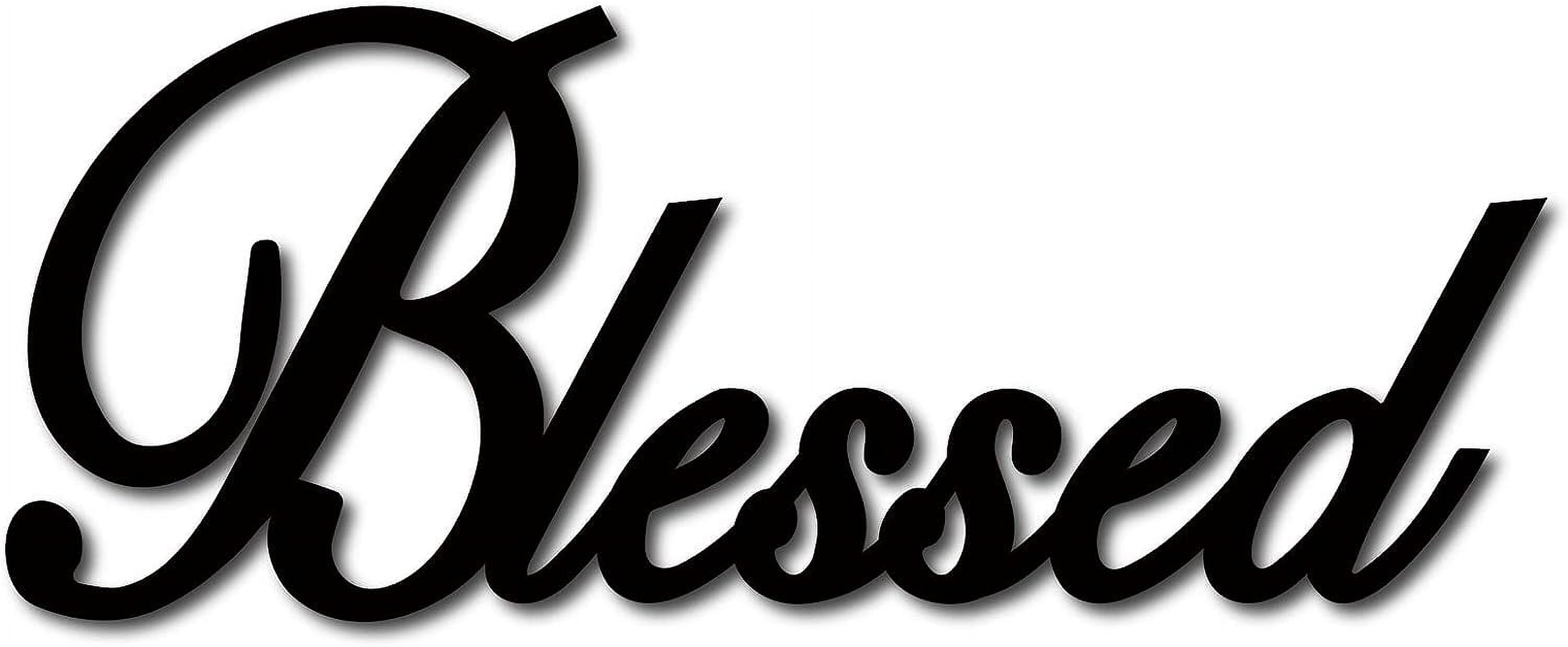1pc Blessed Wood Sign Wall Decor Art Cutout Letter Word Laser Cut ...