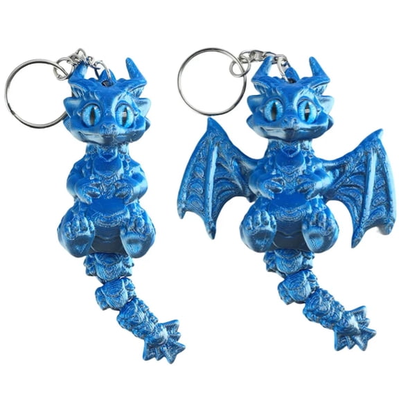 1pc Blue 3d Printed Dragon,articulated Demon Dragons Dragon Fidget Dragons Desktop Ornaments Simulation Model Figurines Statue Gifts