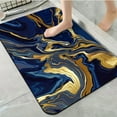 thumbnail image 1 of 1pc Blue and Gold Abstract Bathroom Rug Bathroom Decor and Accessories- Durable,Anti Slip,And Quick Drying,Suitable For Indoor/outdoor Use - Perfect For Bathrooms,Bedrooms,Kitchens, 1 of 9