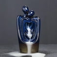 thumbnail image 1 of 1pc Blue Kiln Ceramic Couple Backflow Incense Burner, Valentine's Aromatherapy Gift (Without Incense), 1 of 7