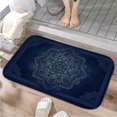 thumbnail image 1 of 1pc Blue Mandala Pattern Absorbent Non-Slip Bathroom Thickened Flannel Rug Decor,Soft,Quick Drying,Suitable For Indoor/outdoor Use,Bathrooms,Bedrooms,Kitchens,Terrace,Laundry Rooms,16"x24", 1 of 9