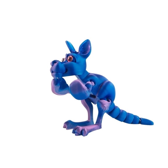 1pc Blue Purple 11CM 3D Printed Kangaroo Multi-Joint Rotatable Stereoscopic Kangaroo Office Desk Decoration Home Decor Animal Model Figurine
